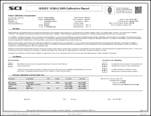 Sample Calibration Report ISO/IEC 10360-2:2009
