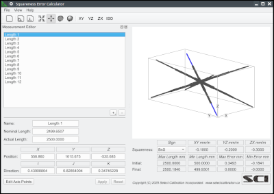 Squareness Error Calculator